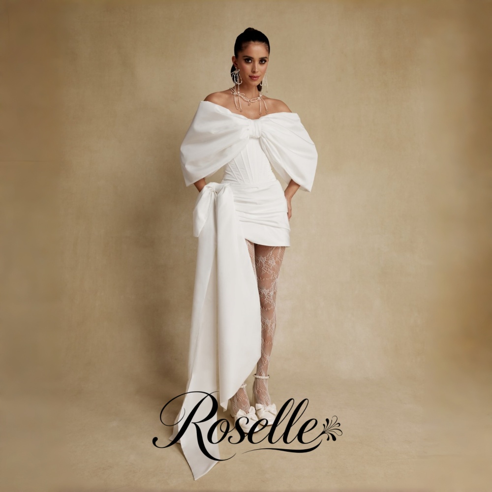 Wedding Qw - Свадебное мини-платье ROSELLE с открытыми плечами,