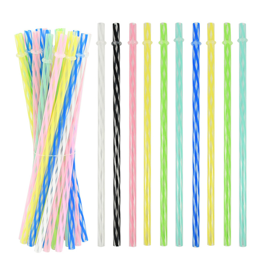 Wedding Supply In Bulk - 25 шт. разноцветных полосатых многоразовых пластиковых
