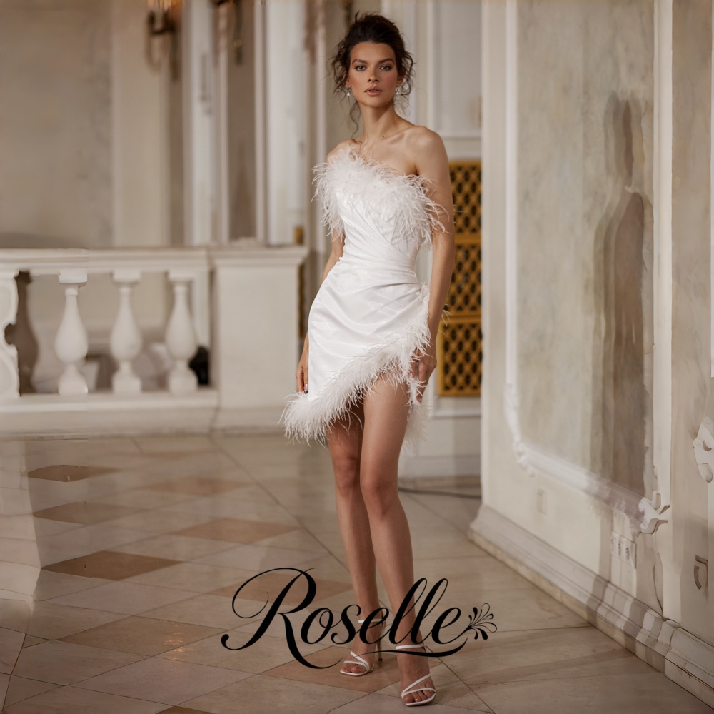 Wedding Qw - Свадебное платье ROSELLE Mini без бретелек,