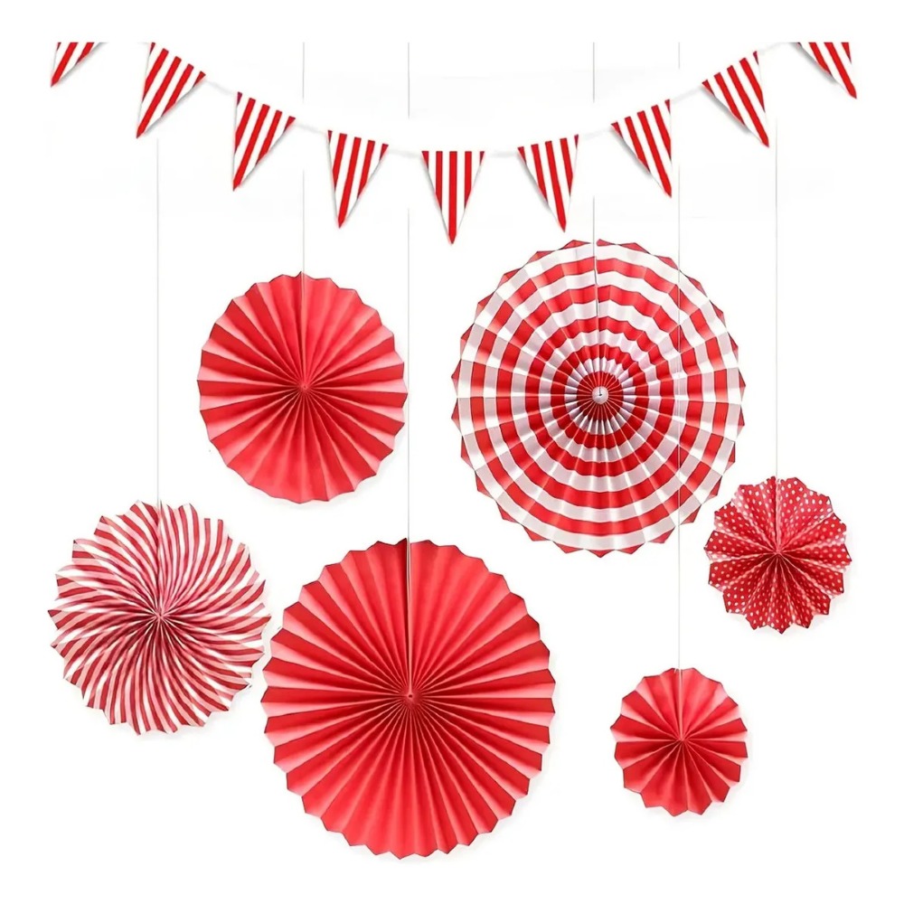 Wedding Supply Canada - 18 шт. красно-белых полосатых флажков-вымпелов из